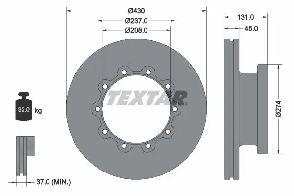 Textar 93088300 Диск торм.