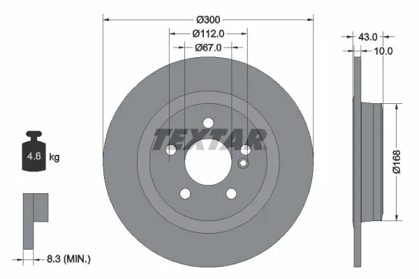 TEXTAR 92277503 Тормозной диск