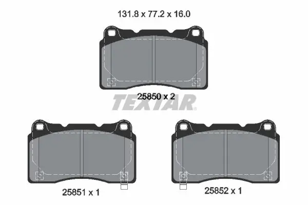 TEXTAR 2585001 Комплект тормозных колодок,