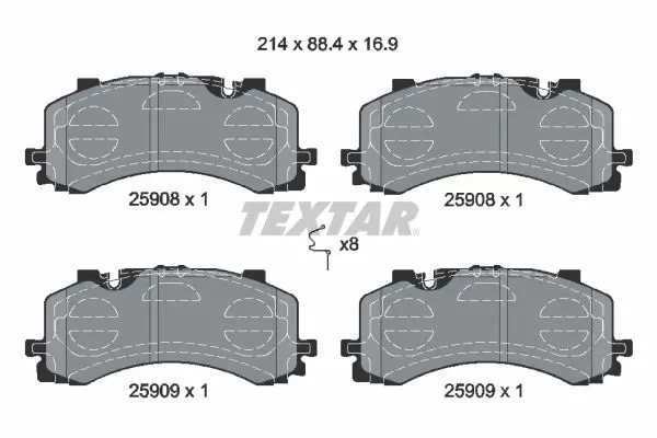 TEXTAR 2590801 Колодки передние