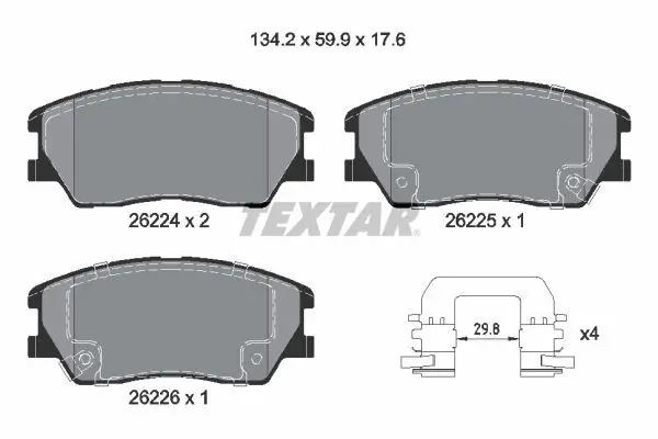 TEXTAR 2622401 Комплект тормозных колодок,