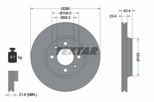 TEXTAR 92048400 Тормозной диск