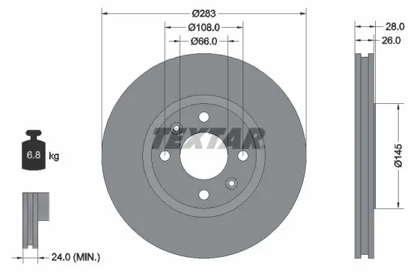 TEXTAR 92078703 Тормозной диск