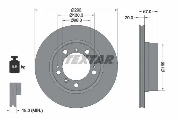 TEXTAR 92088903 Тормозной диск