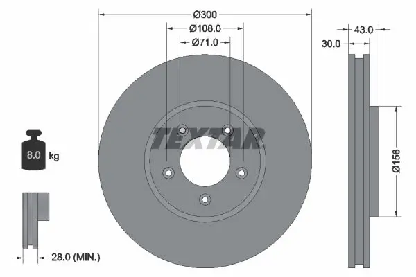 TEXTAR 92099003 Тормозной диск