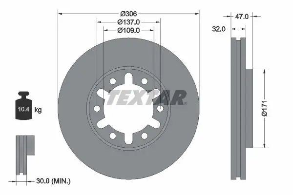 TEXTAR 92138300 Тормозной диск