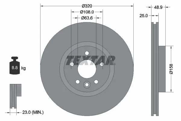 TEXTAR 92282105 Диск тормозной