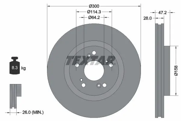 TEXTAR 92284603 Тормозной диск