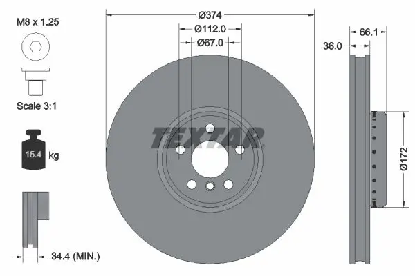 92290325 Диск тормозной вентилируемый