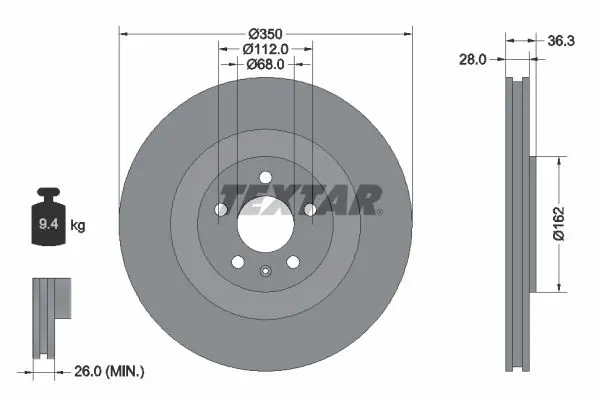 TEXTAR 92290405 Тормозной диск