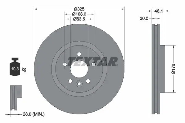 TEXTAR 92300505 Тормозной диск