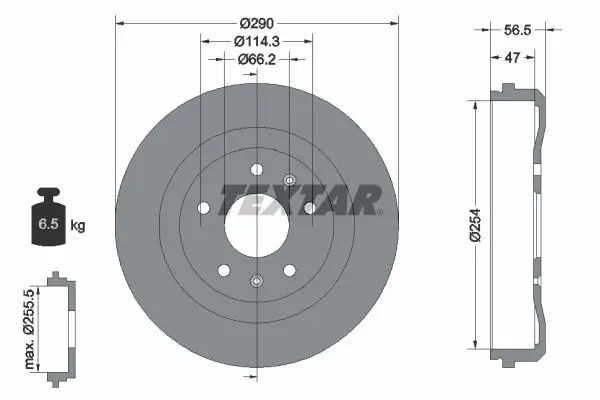 TEXTAR 94030900 Тормозный барабан