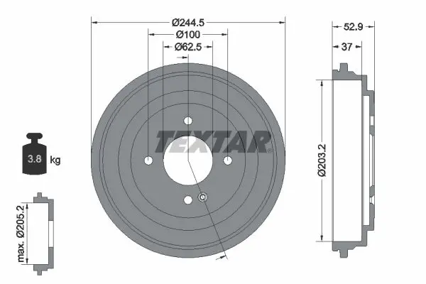 TEXTAR 94048100 Тормозной барабан