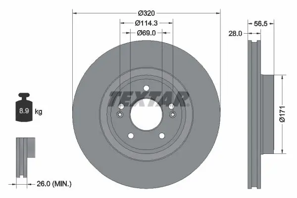 TEXTAR 92323605 Тормозной диск