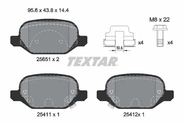 TEXTAR 2565101 Комплект тормозных колодок