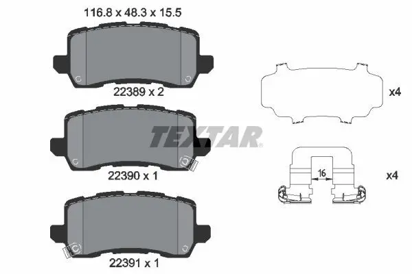 2238901 Колодки зад.ACURA TLX 14=>