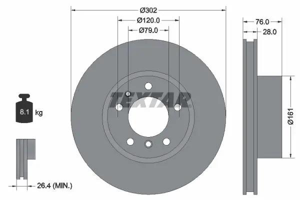 TEXTAR 92042400 Тормозной диск