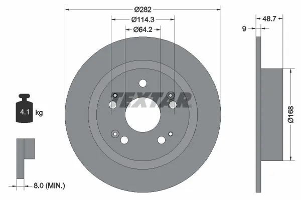 TEXTAR 92204300 Тормозной диск