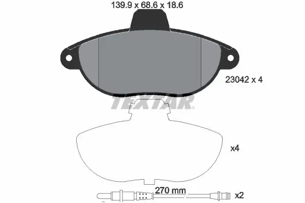 TEXTAR 2304201 Тормозные колодки