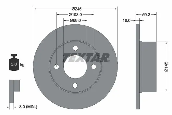 Textar 92026100 Тормозной диск