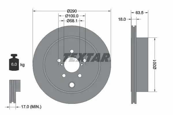 TEXTAR 92270903 Тормозной диск