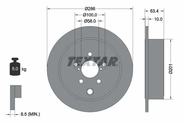 Textar 92200000 Диск тормозной SUBARU FORESTER