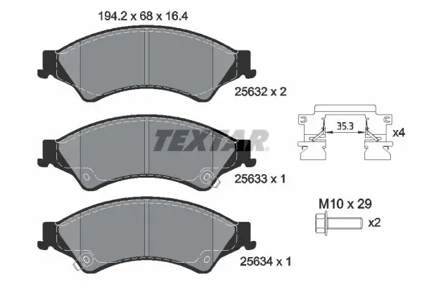 TEXTAR 2563201 Комплект тормозных колодок