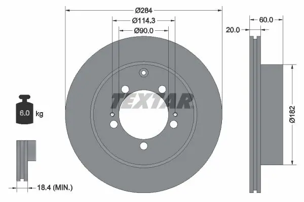 TEXTAR 92134700 Тормозной диск