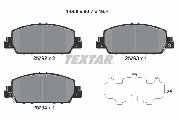 TEXTAR 2579201 Комплект тормозных колодок