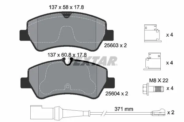 TEXTAR 2560303 2560303 колодки дисковые