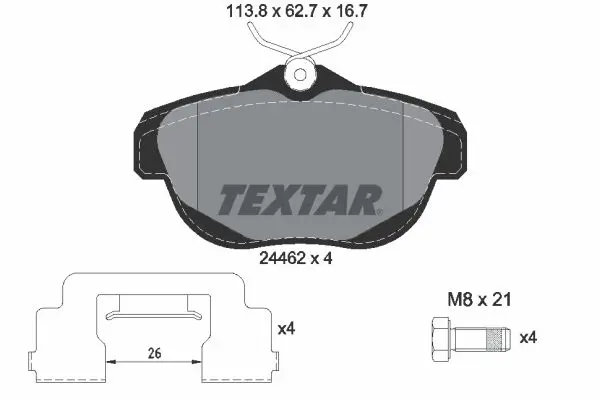 Textar 2446201 Комплект тормозных колодок