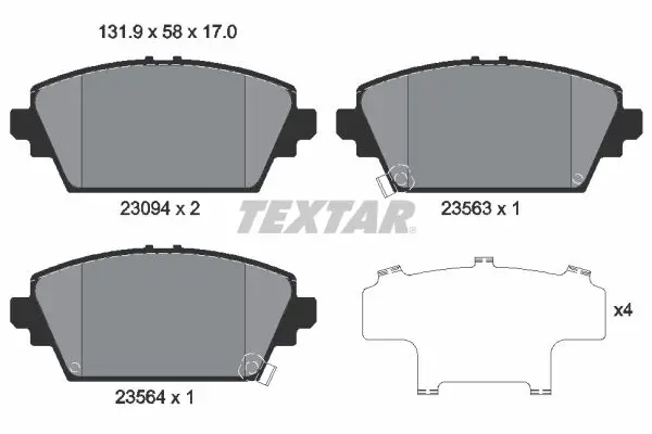 Textar 2309401 Колодки тормозные дисковые