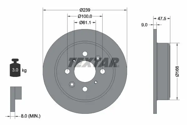 TEXTAR 92077900 Тормозной диск