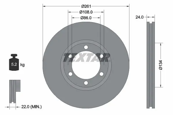 TEXTAR 92234700 Тормозной диск