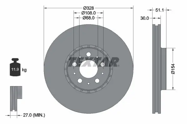 92284105 Диск тормозной передний VOLVO