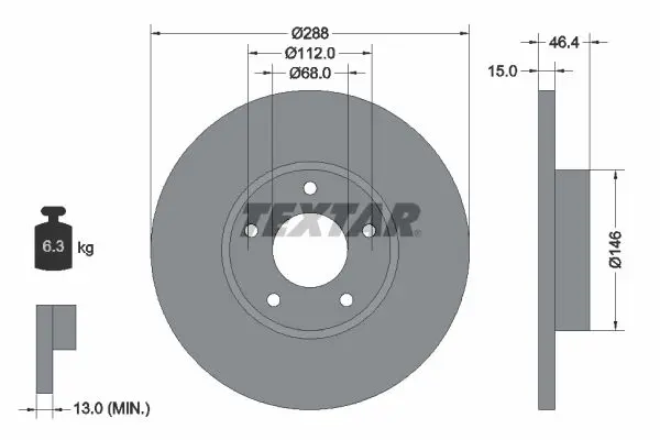 TEXTAR 92057403 Тормозной диск