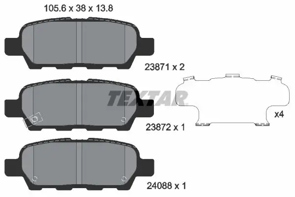 Textar 2387101 2387101 колодки дисковые