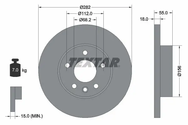TEXTAR 92083703 Тормозной диск