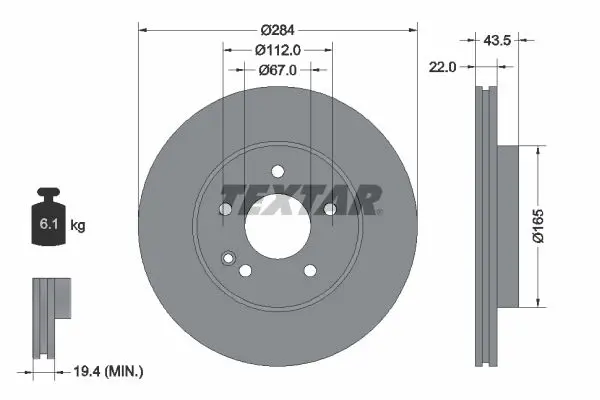 TEXTAR 92059405 Тормозной диск