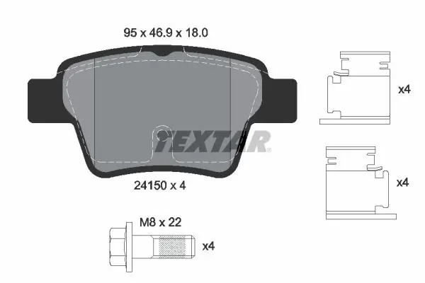 Textar 2415001 Комплект тормозных колодок