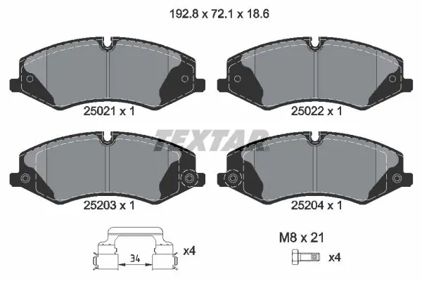 Textar 2502201 2502201 колодки дисковые