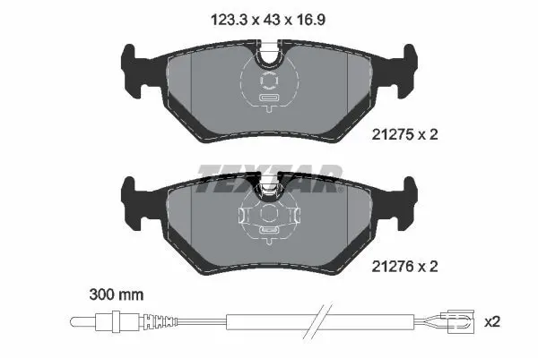 TEXTAR 2127501 Комплект тормозных колодок