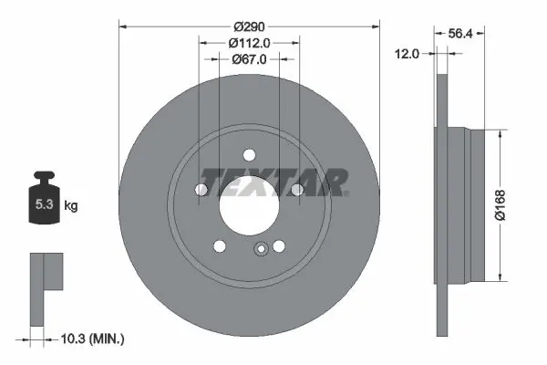 TEXTAR 92091103 Тормозной диск