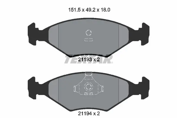 TEXTAR 2119301 Комплект тормозных колодок