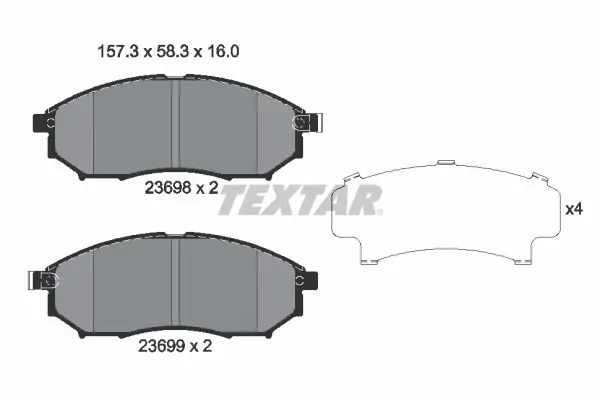 Textar 2369801 Колодки тормозные дисковые