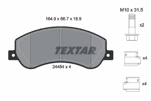 Textar 2448404 Колодки тормозные дисковые VW: