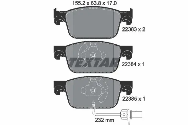 Textar 2238301 Колодки тормозные дисковые