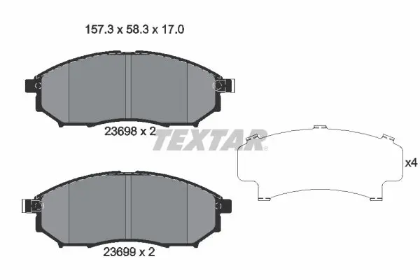 Textar 2369803 2369803 колодки дисковые