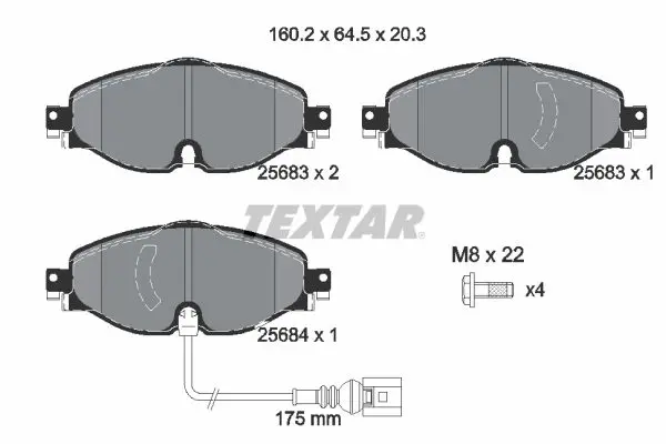 Textar 2568301 2568301 колодки дисковые