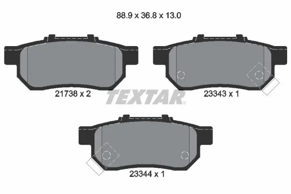 Textar 2173801 Колодки зад.HONDA CIVIC 88-01